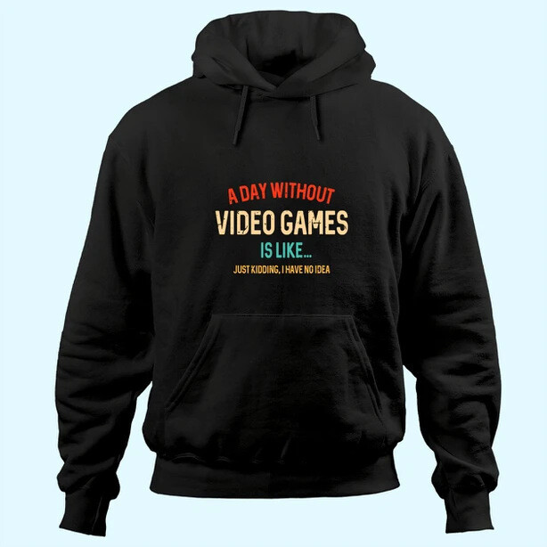 New Wish Pattern Print Crew Neck Hooded Sweater Without Video Games