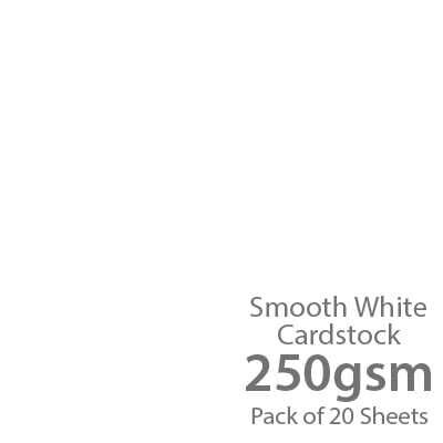 House Of Paper - 20 Pack Smooth White Cardstock - 250gsm