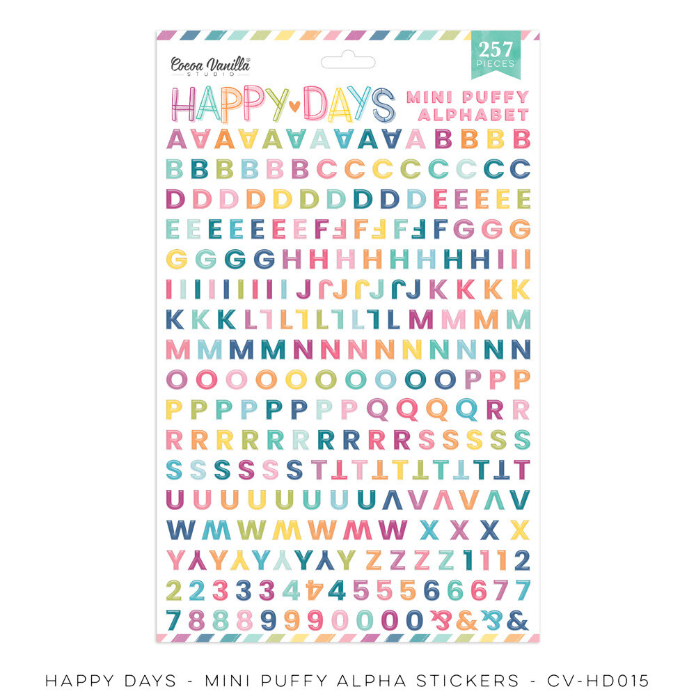 HAPPY DAYS - MINI PUFFY ALPHA STICKERS