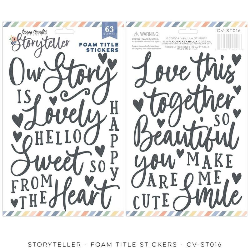 STORYTELLER - FOAM TITLE STICKERS