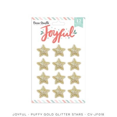 JOYFUL - GOLD GLITTER PUFFY STARS