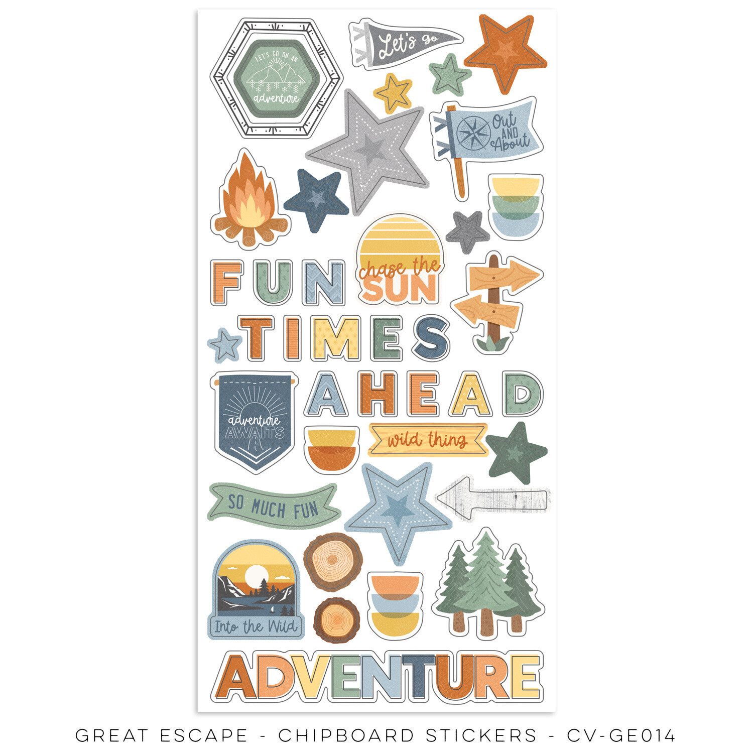 Great Escape - Chipboard Stickers Great Escape - Chipboard Stickers
