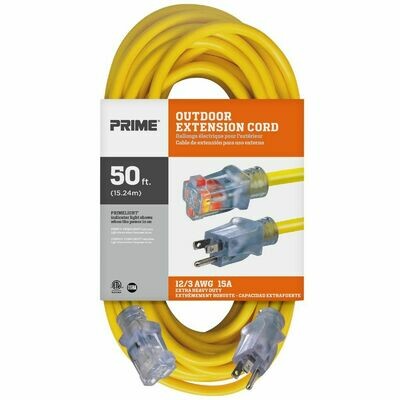 Outdoor Extension Cord 50ft 12/3 SJTW Yellow Jobsite®