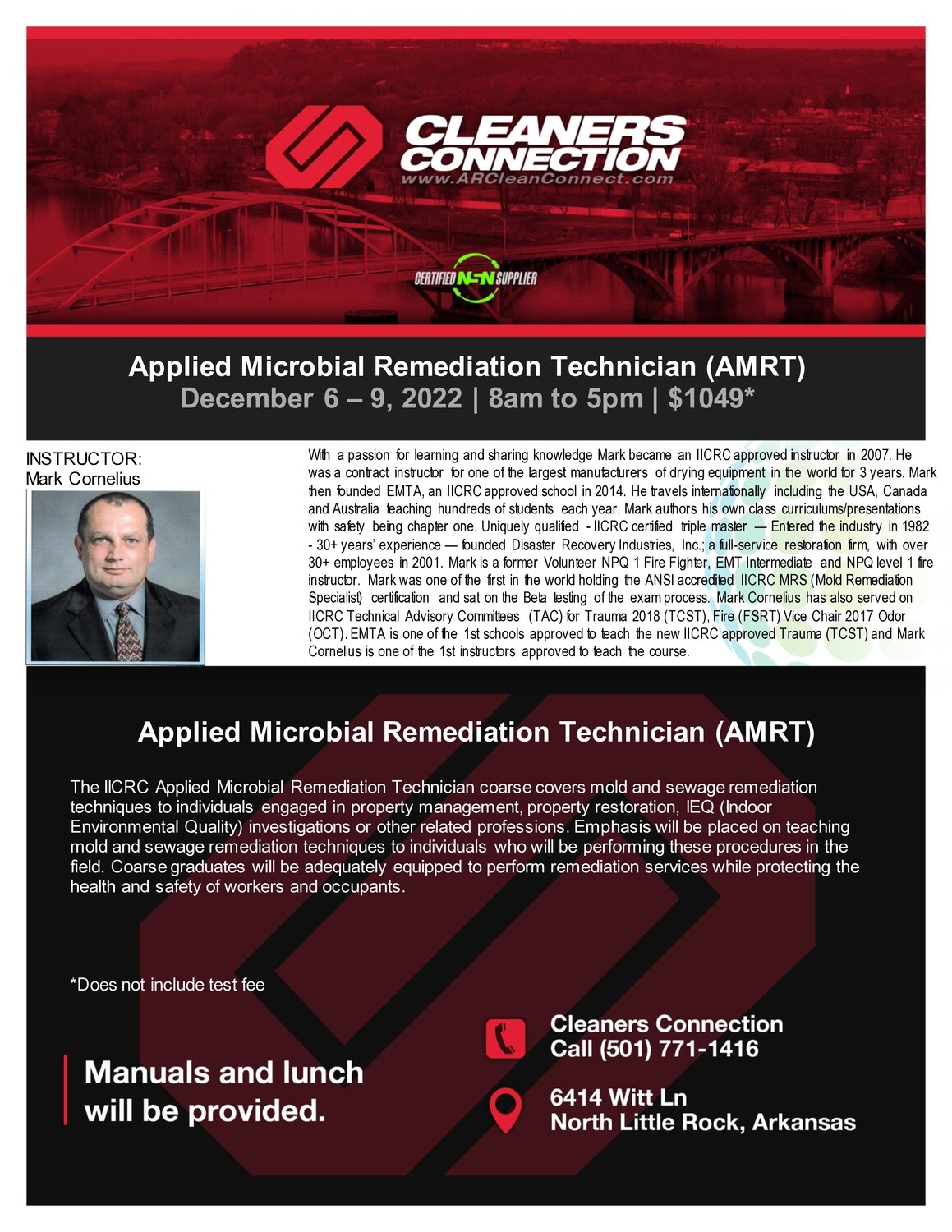 Sold Out Applied Microbial Remediation Technician (AMRT) Course 12/6/22 To 12/9/22