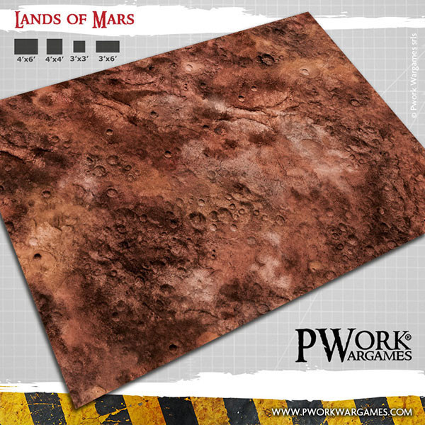 Lands of Mars - Wargames Terrain Mat PVC Vinyl - 3x6 - PWork Wargames