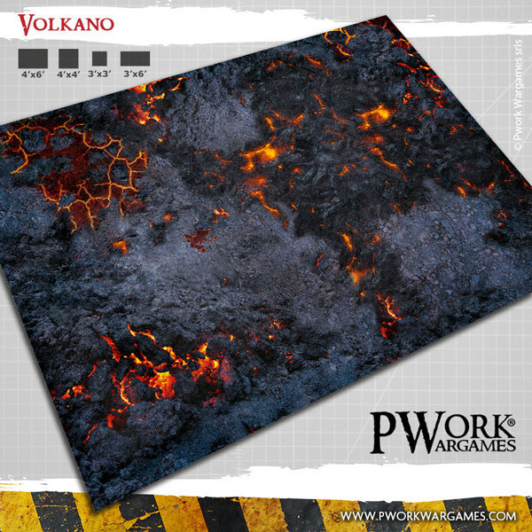 Volkano - Wargames Terrain Mat PVC Vinyl - 3x6 - PWork Wargames Spielmatte