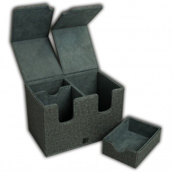 Deck Box Dual 160+ Standard Size Cards (with Dice Tray) - Grey