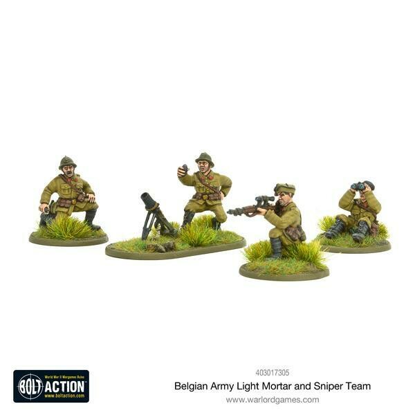 Belgian Army light mortar & sniper teams - Belgian - Bolt Action - Warlord Games