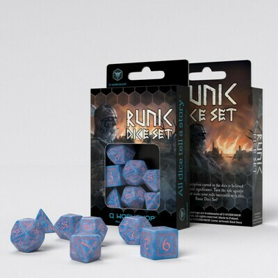 Runic Glacier & pink Dice Set - Q-Workshop