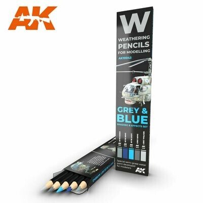 Watercolor Pencil Set Grey and Blue Camouflages - AK Interactive
