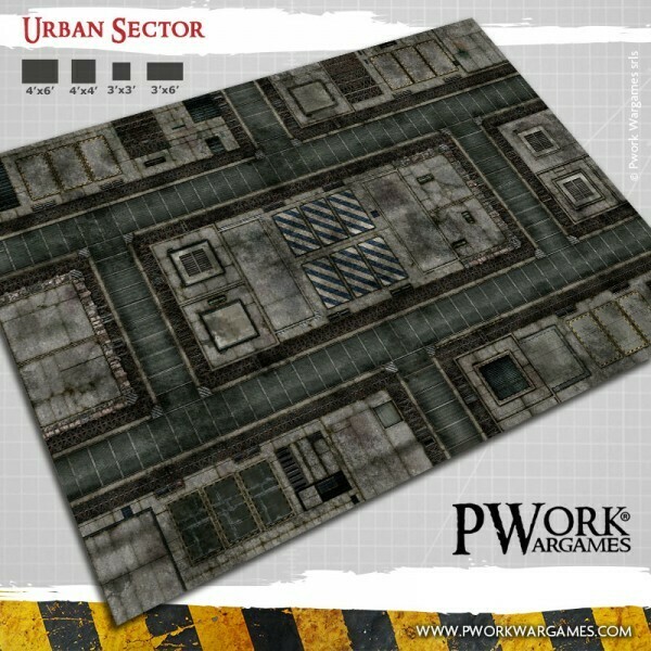 Urban Sector - Wargames Terrain Mat PVC Vinyl - 4x6 - PWork Wargames