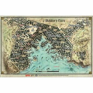D&D Descent Into Avernus -Baldur's Gate Map (23' x 17') - Dungeons and Dragons