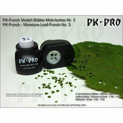 PK-Punch - Modell-Blätter-Motivlocher-Nr. 3 - (4xBlätter-Mix) - Pk-Pro