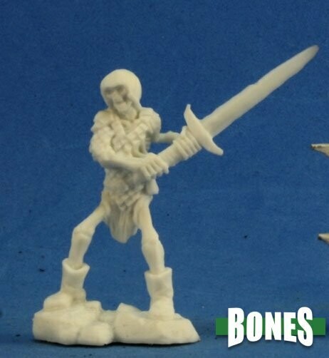 Skeleton Guardian 2H Sword (3) - Bones Black - Reaper Miniatures
