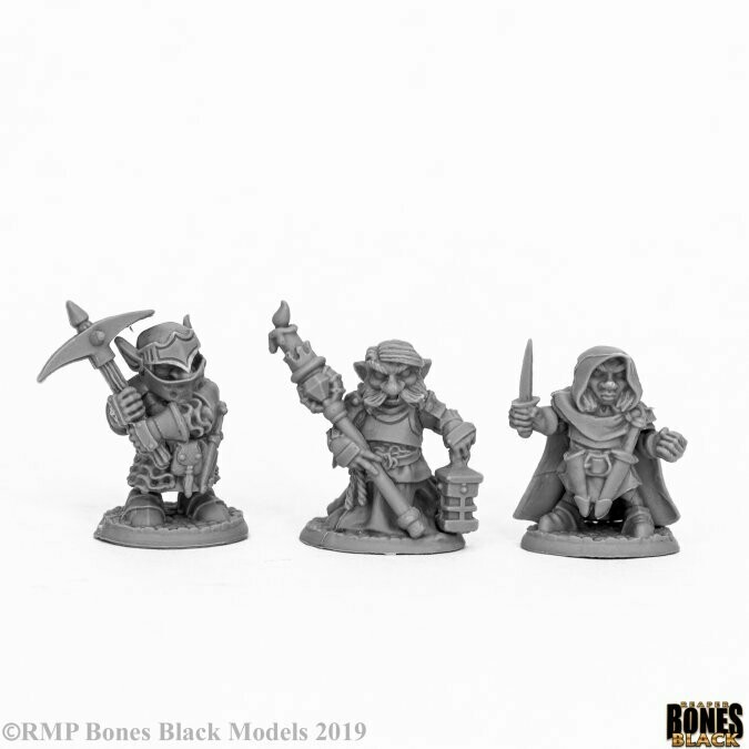 Deep Gnome Warriors (3) - Bones - Reaper Miniatures