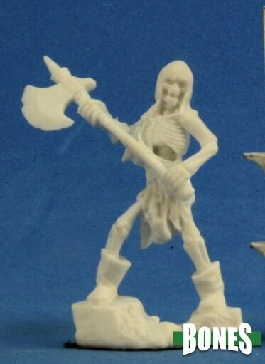Skeleton Guardian Axeman (3) - Bones Black - Reaper Miniatures