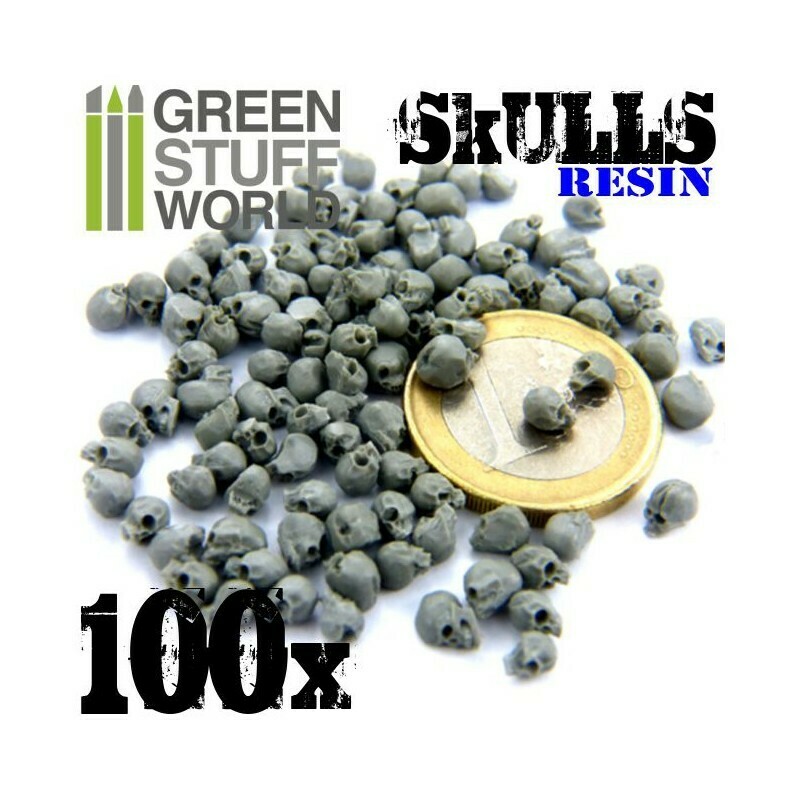 100x Totenschädel - Totenköpfe Skulls - Greenstuff World