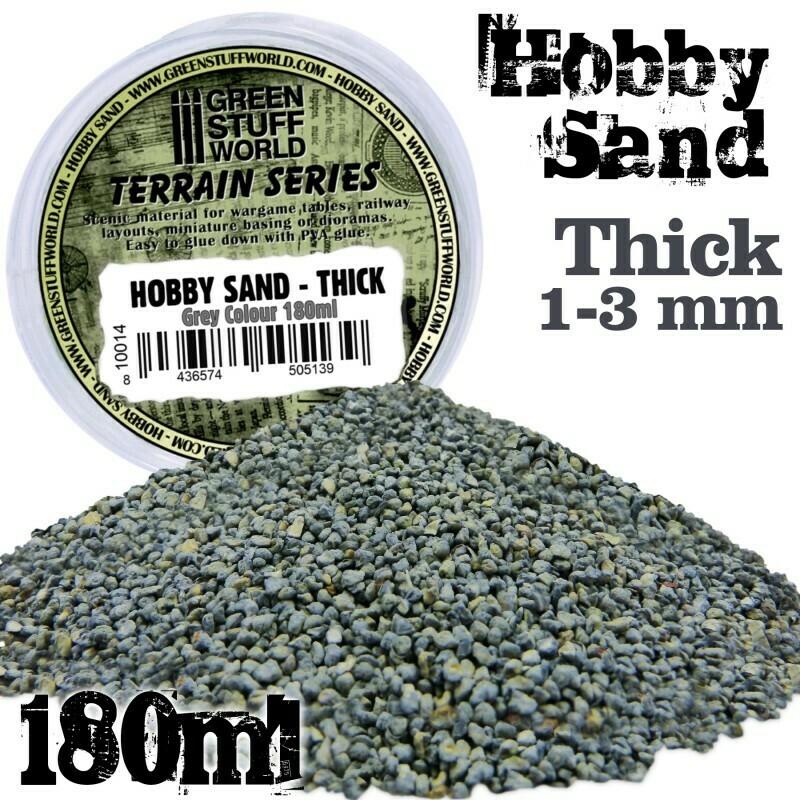 Hobby Sand Grober Thick Modellbau-Sand 180ml - Grau - Greenstuff World