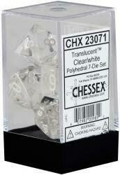 Klar/Weiss - Translucent Polyhedral 7-Die Set (7) - Chessex