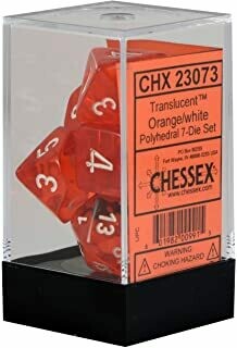 Orange/Weiss - Translucent Polyhedral 7-Die Set (7) - Chessex