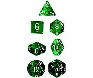 Grün/Weiss - Translucent Polyhedral 7-Die Set (7) - Chessex