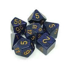 Golden Cobalt- Speckled Polyhedral 7-Die Set (7) - Chessex