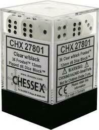 Frosted Clear-Black Dice Set - Die Set (36) - Chessex