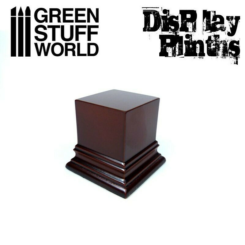 Quadratischer Ausstellungssockel 4x4 cm - Haselnussbraun Display Plinth - Greenstuff World
