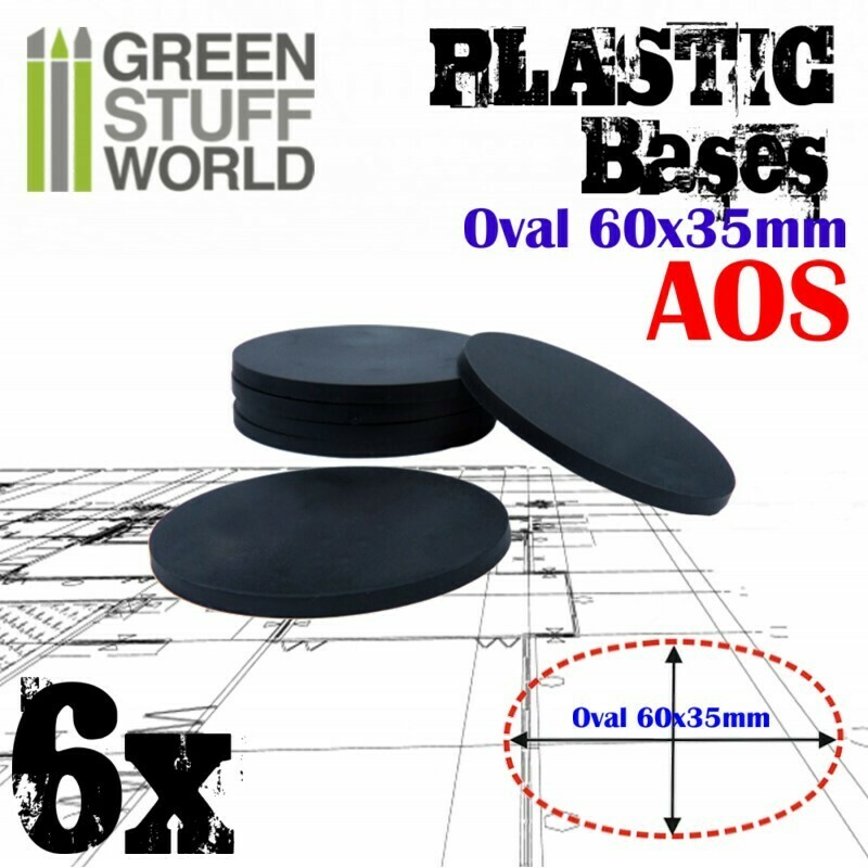 60x35mm AOS Oval Kunststoffbasen (6x) - Greenstuffworld