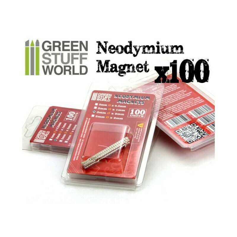 Neodym-Magnete 3x2mm - 100 stück (N35) - Greenstuff World