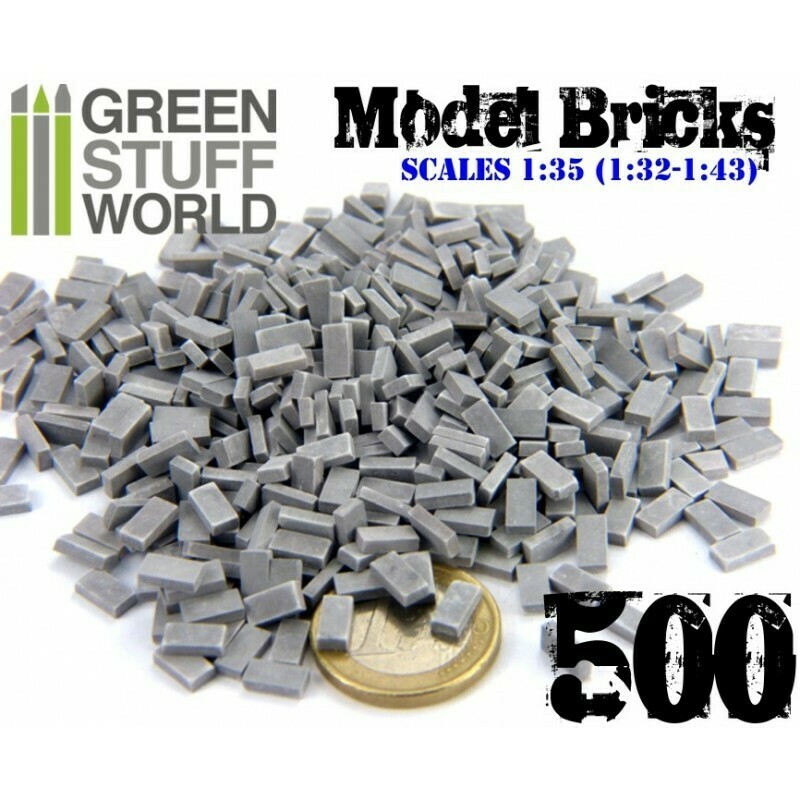 Ziegelsteine - Grau x500 - Model Bricks - Greenstuff World