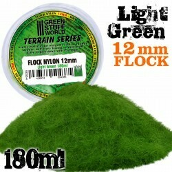 Elektrostatisches Gras 12mm - Hellgrün - Flock Nylon Light Green - 180ml - Greenstuff World