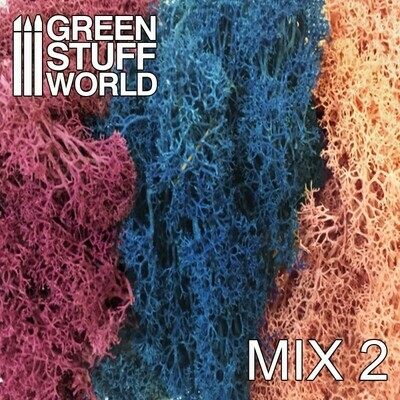 Islandmoos - Blau Violett und Hellrosa Mischung - Scenery Moss Mix 2 - Greenstuff World