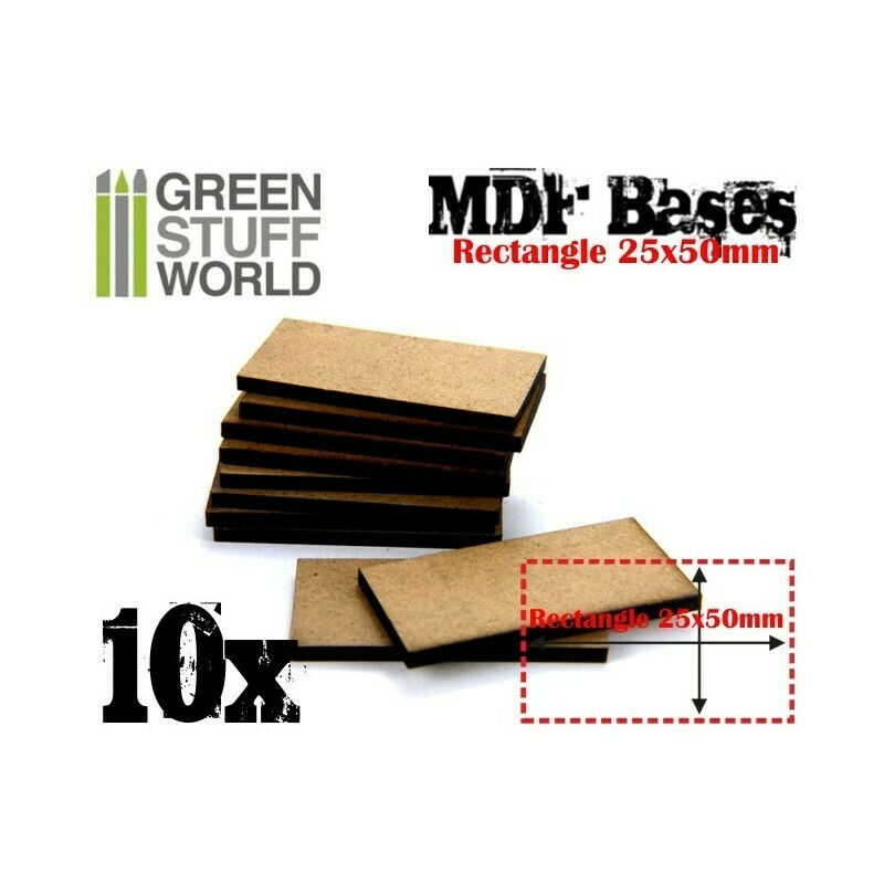 25x50mm rechteckige MDF Basen - Greenstuff World
