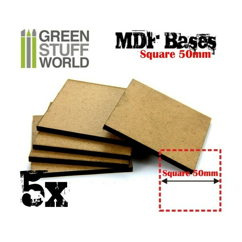 50 mm quadratische MDF Basen MDF Square - Greenstuff World