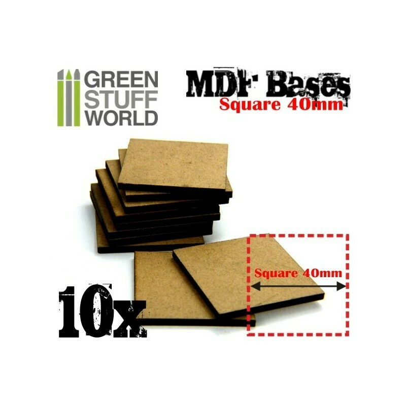 40 mm quadratische MDF Basen MDF Square - Greenstuff World