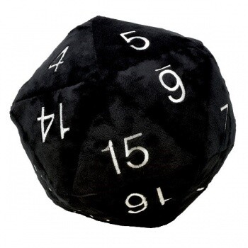 UP - Dice - Jumbo D20 Novelty Dice Plush in Black with White Numbering