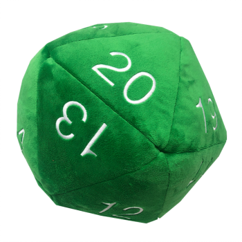 UP - Dice - Jumbo D20 Novelty Dice Plush in Green with White Numbering