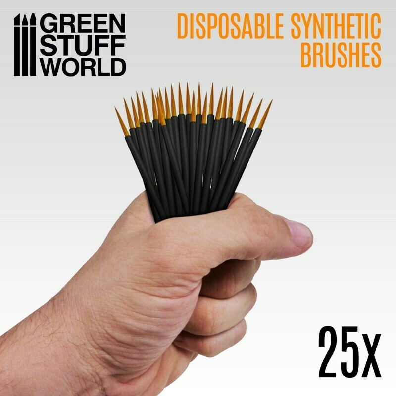 Disposable Synthetic Brushes 25x Synthetische Einwegbürsten - Greenstuff World