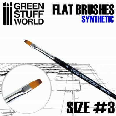 Flach Synthetische Pinsel Größe 3 - Greenstuff World