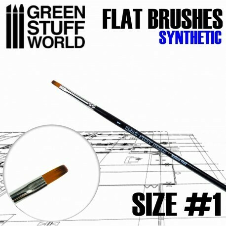 Flach Synthetische Pinsel Größe 1 - Greenstuff World