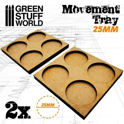 MDF Regimentsbases 25mm 2x2 - Skirmish Lines - Greenstuff World