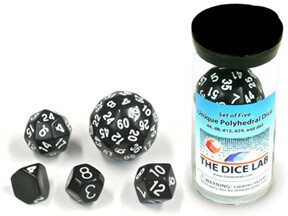 Set of five unique dice  (5) - Schwarz - The Dice Lab