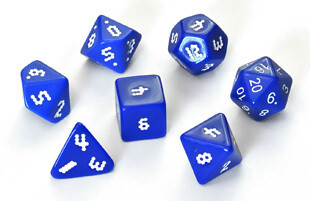 Set of Seven OptiDice (7) - Weiss - The Dice Lab