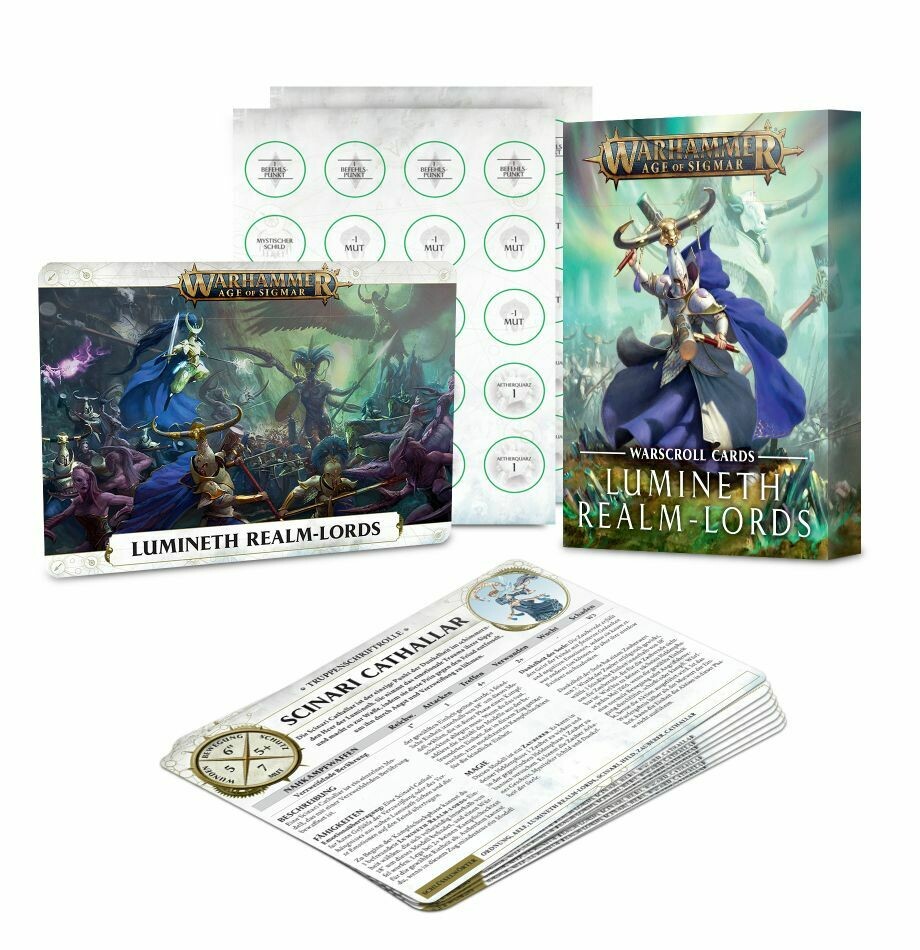 Schriftrollen-Karten: Lumineth Realm-lords Warscroll - Lumineth - Warhammer Age of Sigmar - Games Workshop Schriftrollen-Karten: Lumineth Realm-lords Warscroll - Lumineth - Warhammer Age of Sigmar - Games Workshop