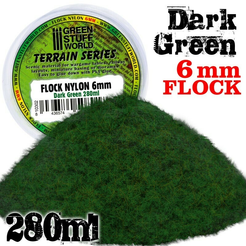 Elektrostatisches Gras 6mm - DunkelGrün - 280ml - Greenstuff World