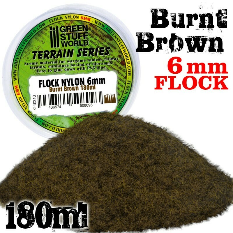Elektrostatisches Gras 6 mm Flock Nylon Burnt Brown - Verbrannt Braun - 180ml - Greenstuff World