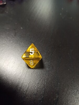 W8 Würfel - D8 Dice - Translucent - Yellow Gelb