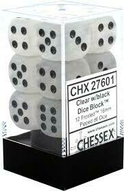 Clear w/black (12) - Chessex
