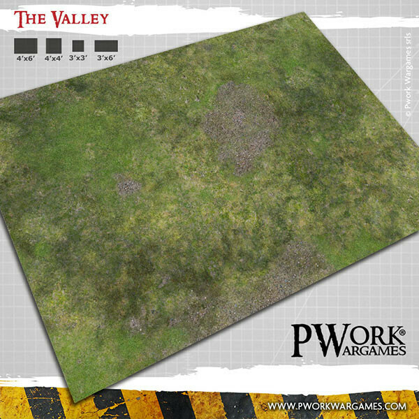 The Valley 4'x6'- Wargames Terrain Mat Rubber- PWork Wargames